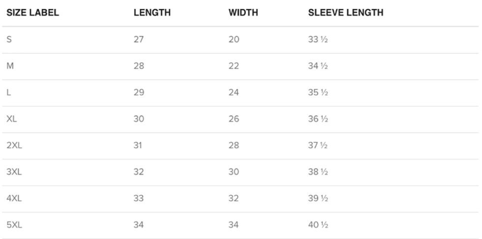 hoodie-size-chart