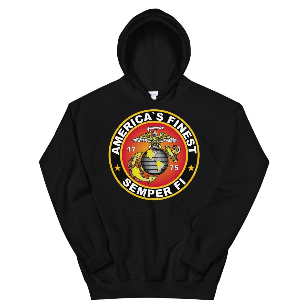 USMC Eagle Globe Anchor Adult Hooded Sweatshirt 
